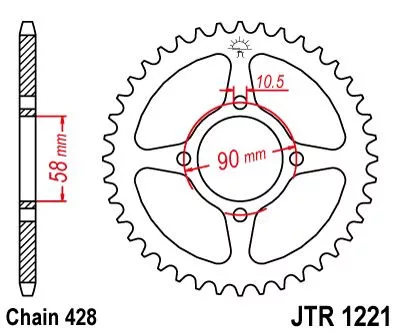 Pinion spate JT Sprockets 42T oțel JTR1221.42
