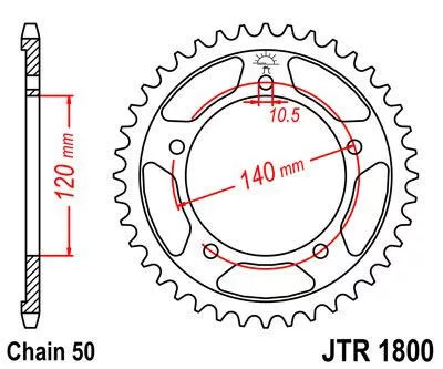 Pinion spate JT Sprockets 47T oțel JTR1800.47