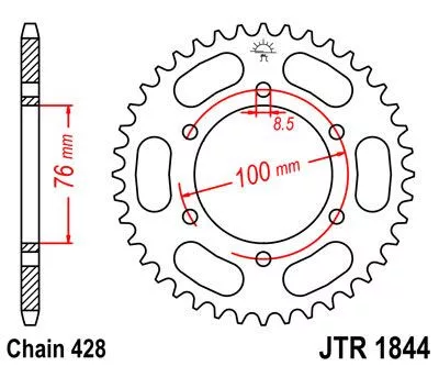 Pinion spate JT Sprockets 44T oțel JTR1844.44