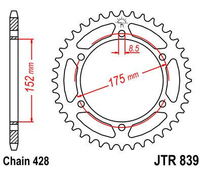 Pinion spate JT Sprockets 51T oțel JTR839.51