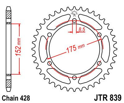 Pinion spate JT Sprockets 51T oțel JTR839.51