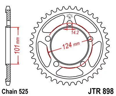 Pinion spate JT Sprockets 42T oțel JTR898.42