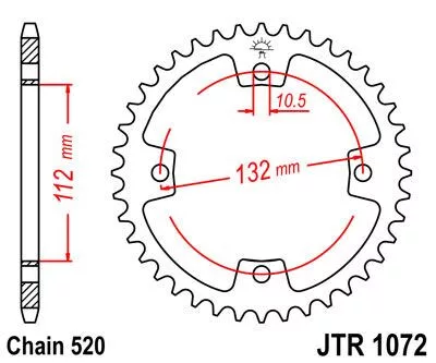 Pinion spate JT Sprockets 36T oțel JTR1072.36