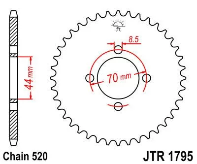 Pinion spate JT Sprockets 24T oțel JTR1795.24