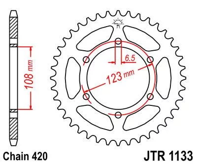 Pinion spate JT Sprockets 65T oțel JTR1133.65