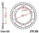 Jt Sprockets Pinion Spate 47T 525 Blk Jtr300-47Zbk