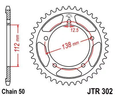 Pinion spate JT Sprockets 44T oțel JTR302.44ZBK