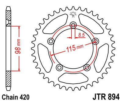 Pinion spate JT Sprockets 48T oțel JTR894.48ZBK
