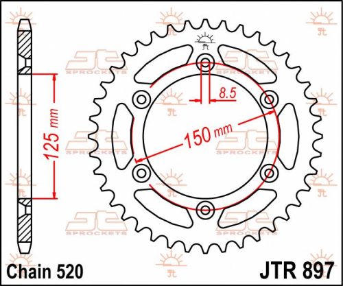 Pinion spate JT Sprockets 53T oțel JTR897.53
