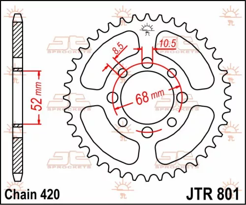 Pinion spate JT Sprockets 43T oțel JTR801.43