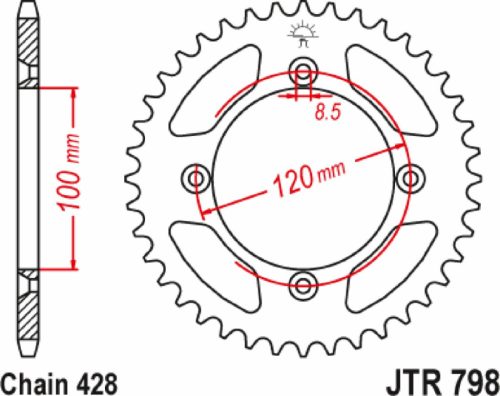 Pinion spate JT Sprockets 46T oțel JTR798.46