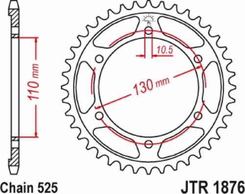 Pinion spate JT Sprockets 42T oțel JTR1876.42