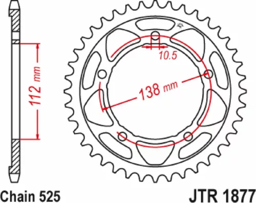 Pinion spate JT Sprockets 45T oțel JTR1877.45