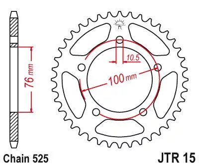 Pinion spate JT Sprockets 43T oțel JTR15.43