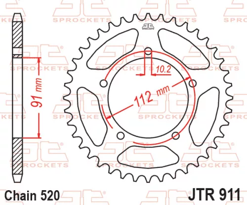 Pinion spate JT Sprockets 46T oțel JTR911.46