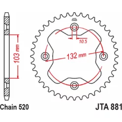 Pinion spate JT Sprockets 38T aluminiu JTA881.38ORG