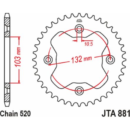 Jt Sprockets Pinion Rl 520 38T Org Jta881-38Org