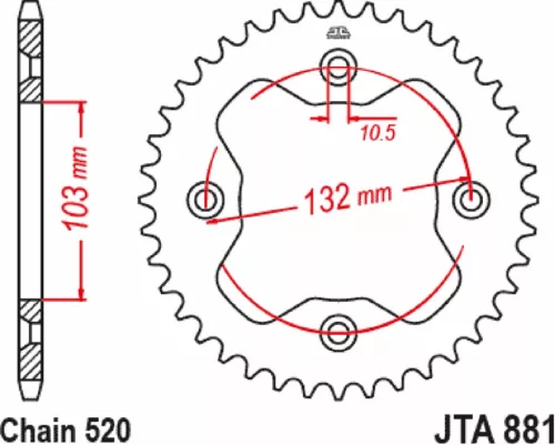Pinion spate JT Sprockets 38T aluminiu JTA881.38ORG