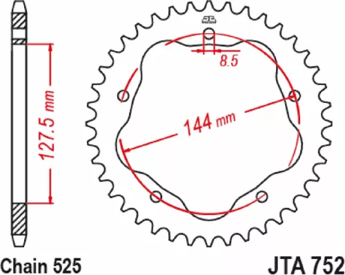 Pinion spate JT Sprockets 41T aluminiu JTA752.41BLK