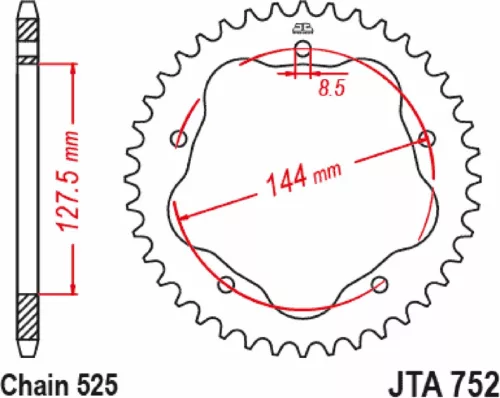 Pinion spate JT Sprockets 41T aluminiu JTA752.41BLK