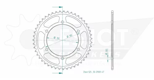 Pinion spate Esjot 47T oțel 50-29001-47