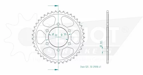 Pinion spate Esjot 41T oțel 50-29018-41
