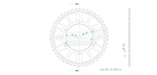Pinion spate Esjot 46T oțel 50-29037-46