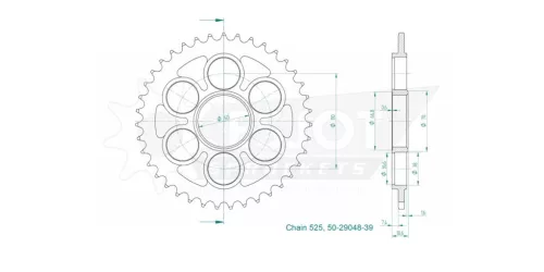Pinion spate Esjot 39T oțel 50-29048-39