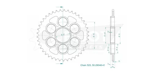 Pinion spate Esjot 41T oțel 50-29048-41