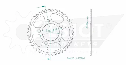 Pinion spate Esjot 42T oțel 50-29053-42
