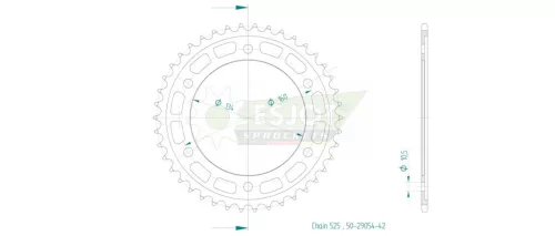 Pinion spate Esjot 42T oțel 50-29054-42