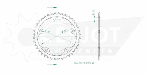 Pinion spate Esjot 40T oțel 50-29057-40