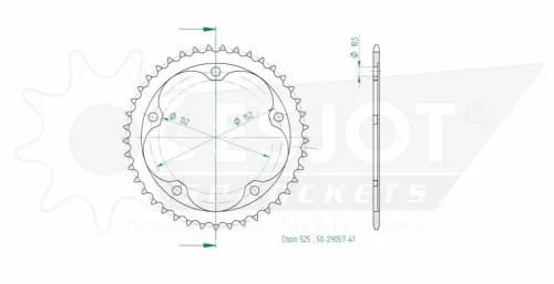 Pinion spate Esjot 41T oțel 50-29057-41