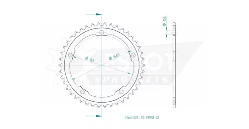 Pinion spate Esjot 42T oțel 50-29058-42