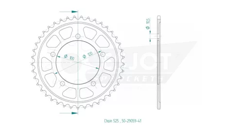 Pinion spate Esjot 41T oțel 50-29059-41