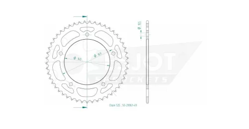 Pinion spate Esjot 49T oțel 50-29061-49
