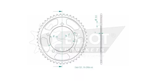 Pinion spate Esjot 46T oțel 50-29064-46