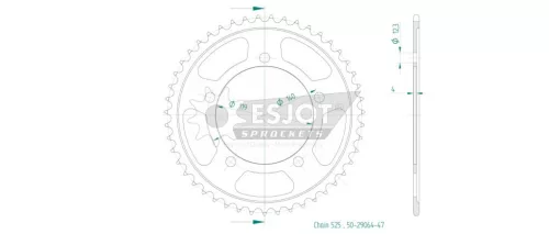 Pinion spate Esjot 47T oțel 50-29064-47