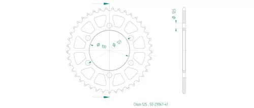 Pinion spate Esjot 41T oțel 50-29067-41