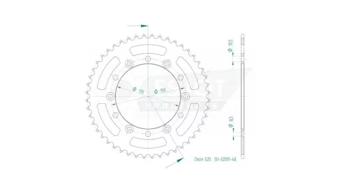 Pinion spate Esjot 48T oțel 50-32001-48