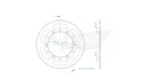 Pinion spate Esjot 49T oțel 50-32001-49