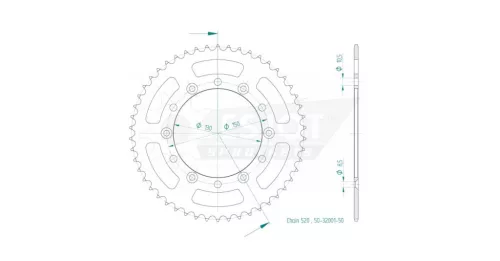 Pinion spate Esjot 50T oțel 50-32001-50