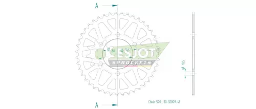Pinion spate Esjot 43T oțel 50-32009-43