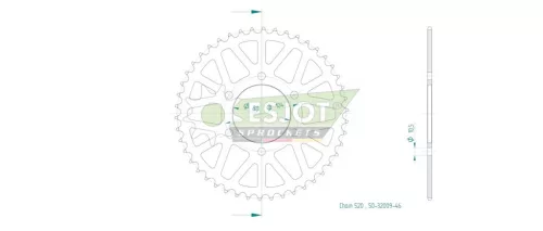 Pinion spate Esjot 46T oțel 50-32009-46