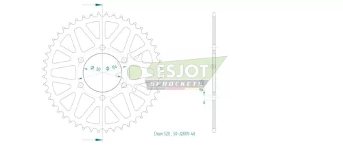 Pinion spate Esjot 48T oțel 50-32009-48