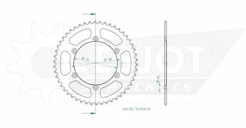 Pinion spate Esjot 50T oțel 50-32024-50
