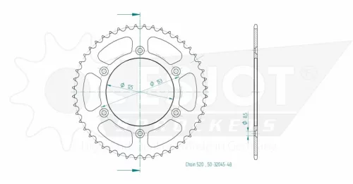 Pinion spate Esjot 48T oțel 50-32045-48