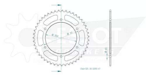 Pinion spate Esjot 47T oțel 50-32050-47