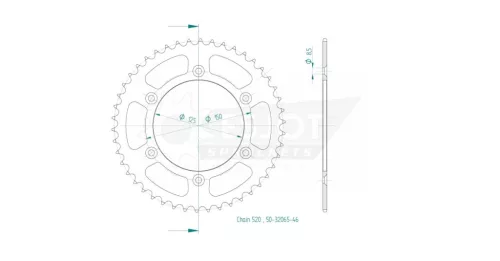 Pinion spate Esjot 46T oțel 50-32065-46