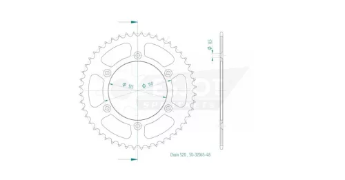 Pinion spate Esjot 48T oțel 50-32065-48